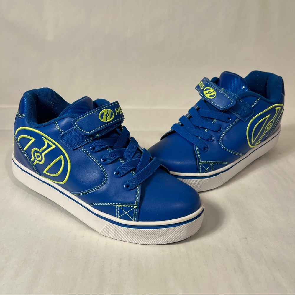 Heelys Unisex Kids' Vopel X2 Blue Low-Top Skate Sneakers Neon Accents Youth 4